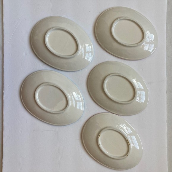 5 Easter Egg Shaped Dishes Floral Pastel Spring Holiday Candy Small Plate 9x6 in - Picture 2 of 12